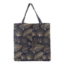 Elegant-pattern-with-golden-tropical-leaves Grocery Tote Bag