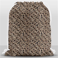 Brown Leopard Pattern Drawstring Bag (large)