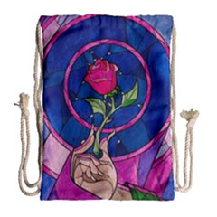 Enchanted Rose Stained Glass Drawstring Bag (large)