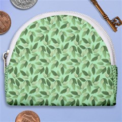 Leaves Pattern Texture Seamless Horseshoe Style Canvas Pouch