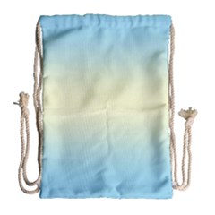 Baby Blue To Cream Yellow Bilinear Gradient Drawstring Bag (large)