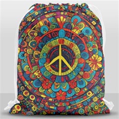 Peace Abstract Pattern Creative Drawing Drawstring Bag (large)