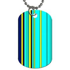 Hot Stripes Aqua Dog Tag (one Side)