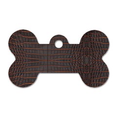 Chestnut Nile Crocodile Skin Dog Tag Bone (one Side)