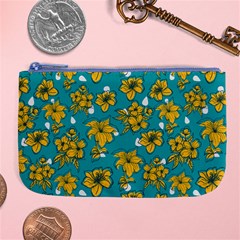 Turquoise And Yellow Floral Large Coin Purse