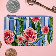 Chic Watercolor Flowers Large Coin Purse