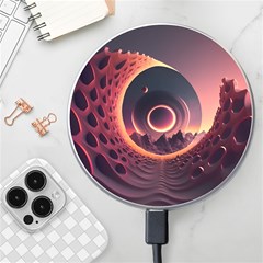 Ai Generated Swirl Space Design Fractal Light 3d Art Wireless Fast Charger(white)