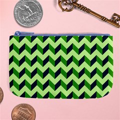 Modern Retro Chevron Patchwork Pattern Large Coin Purse