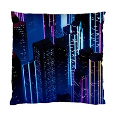 Night Music The City Neon Background Synth Retrowave Standard Cushion Case (one Side)