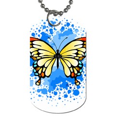 Butterfly Art T- Shirtbutterfly T- Shirt Dog Tag (one Side)