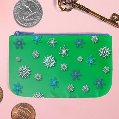 Snowflakes-winter-christmas-overlay Large Coin Purse