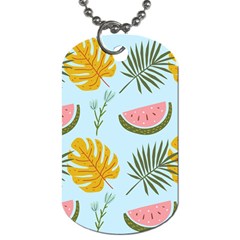 Watermelon Leaves Fruit Foliage Dog Tag (one Side)