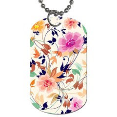 Abstract Floral Background Dog Tag (one Side)