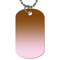 Chocolate Brown To Pink Lace Linear Gradient Dog Tag (one Side)