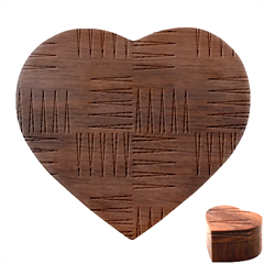 Zigzag Pattern Chevron Red Heart Wood Jewelry Box