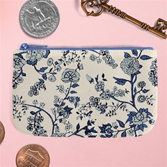 Blue Vintage Background Large Coin Purse