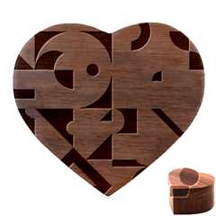 Retro Colorful Background, Retro Abstraction Heart Wood Jewelry Box