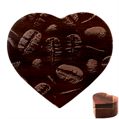 Coffee Beans Heart Wood Jewelry Box